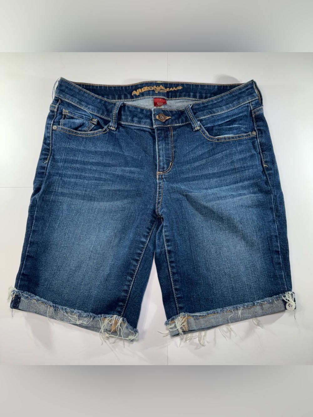 Arizona Jean Company Blue Denim Boyfriend Shorts 8inch inseam